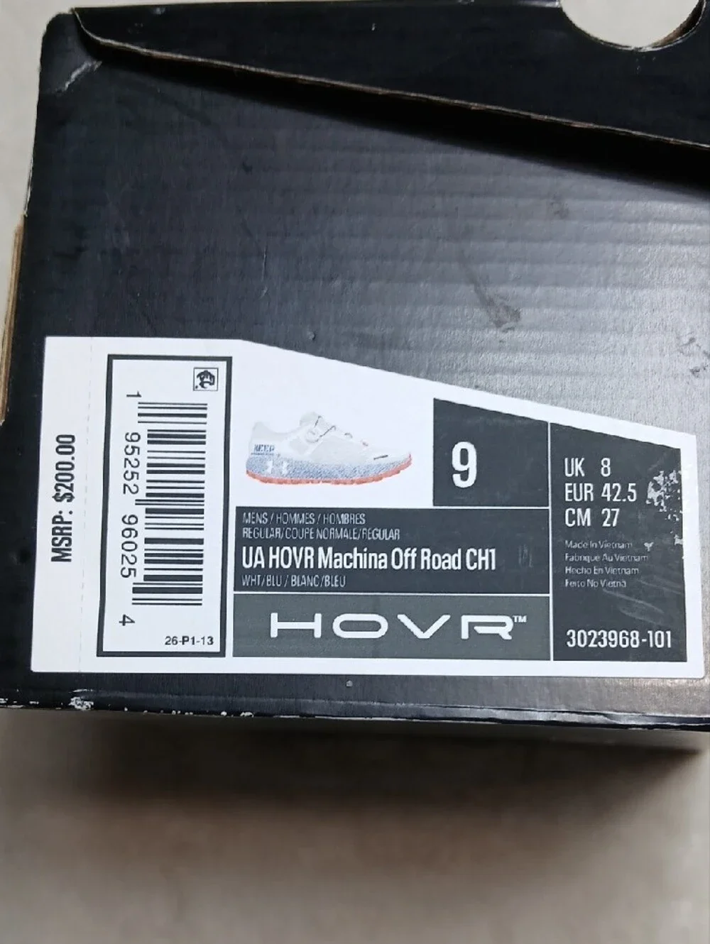 Under Armour HOVR Machina Off Road CH1 Trail Running Shoes Size 9 Mens